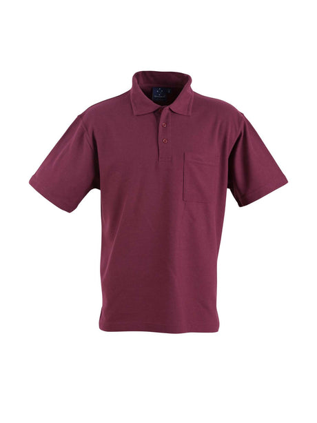 Mens Poly / Cotton Pique Short Sleeve Pocket Polo