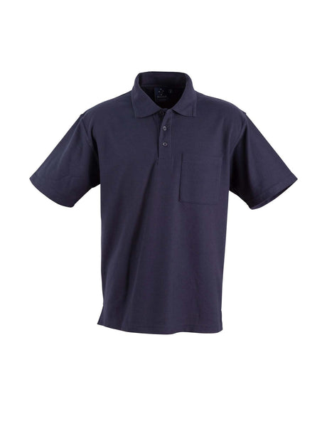 Mens Poly / Cotton Pique Short Sleeve Pocket Polo