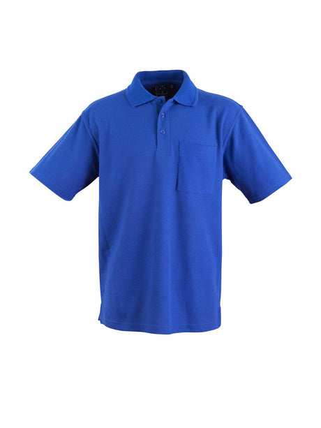 Mens Poly / Cotton Pique Short Sleeve Pocket Polo