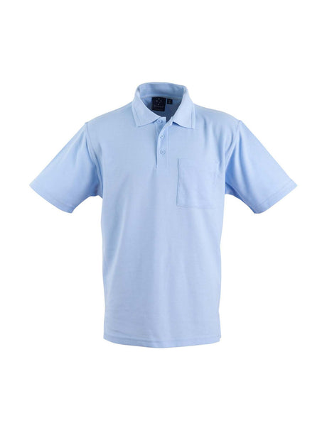 Mens Poly / Cotton Pique Short Sleeve Pocket Polo