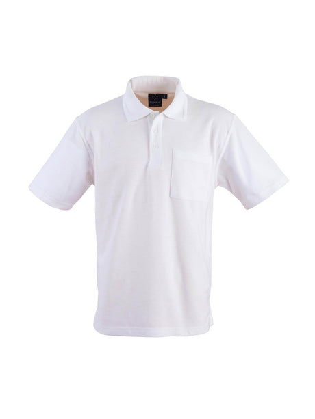 Mens Poly / Cotton Pique Short Sleeve Pocket Polo