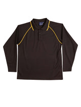 Kids Champion Plus CoolDry Contrast Long Sleeve Polo