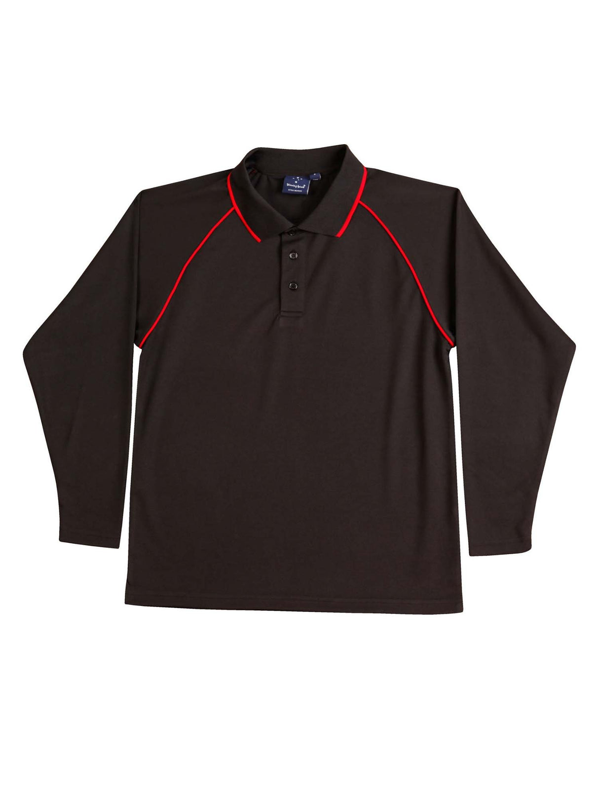 Kids Champion Plus CoolDry Contrast Long Sleeve Polo