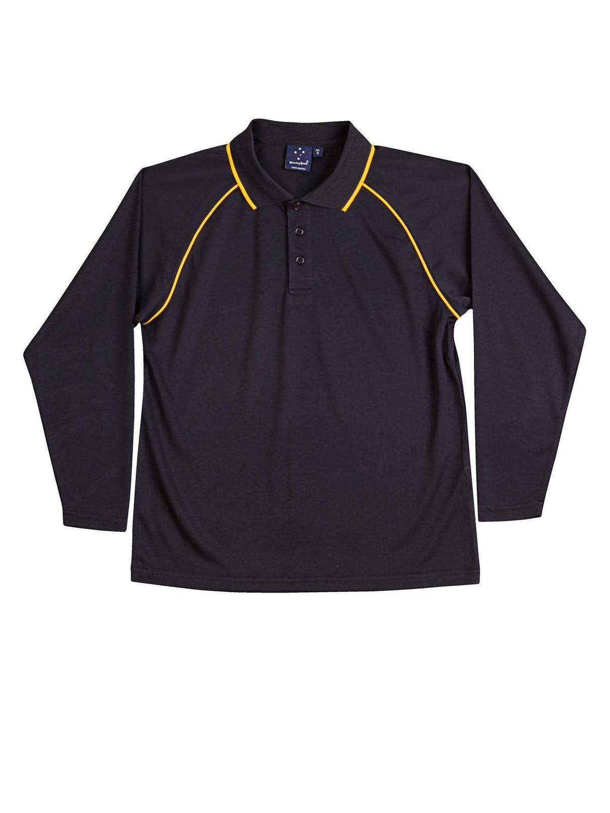 Kids Champion Plus CoolDry Contrast Long Sleeve Polo