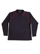 Kids Champion Plus CoolDry Contrast Long Sleeve Polo