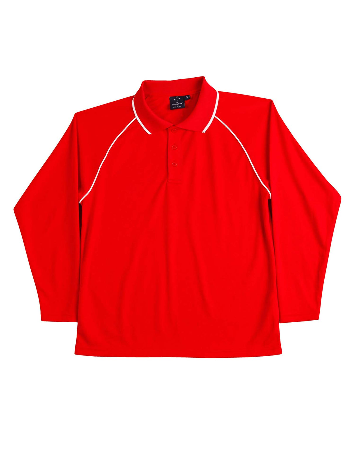 Kids Champion Plus CoolDry Contrast Long Sleeve Polo