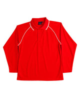 Kids Champion Plus CoolDry Contrast Long Sleeve Polo