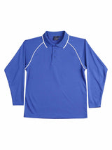 Kids Champion Plus CoolDry Contrast Long Sleeve Polo