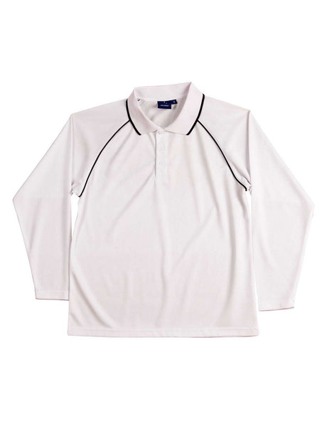 Kids Champion Plus CoolDry Contrast Long Sleeve Polo