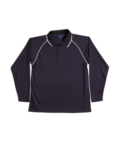 Mens Champion Plus CoolDry Contrast Long Sleeve Polo