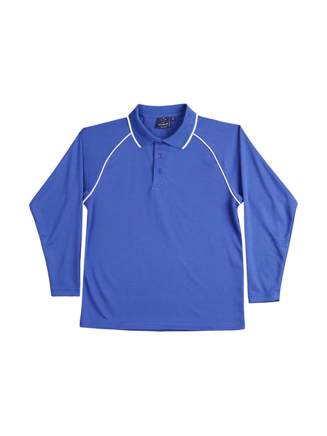 Mens Champion Plus CoolDry Contrast Long Sleeve Polo