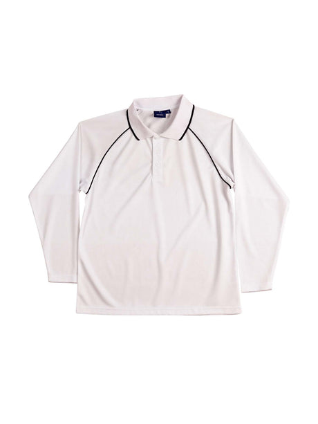 Mens Champion Plus CoolDry Contrast Long Sleeve Polo