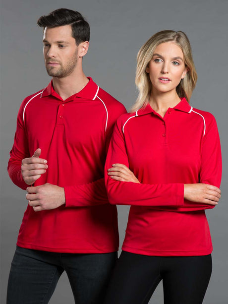 Ladies Champion Plus CoolDry Contrast Long Sleeve Polo