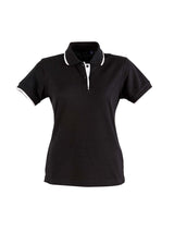 Ladies Contrast Pique Short Sleeve Polo