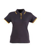 Ladies Contrast Pique Short Sleeve Polo