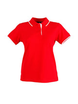 Ladies Contrast Pique Short Sleeve Polo