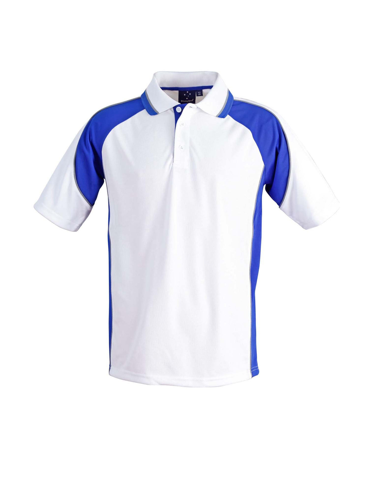 Kids Mascot CoolDry Mini Waffle Tri-Colour Contrast Short Sleeve Polo