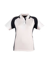 Ladies Mascot CoolDry Mini Waffle Tri-Colour Contrast Short Sleeve Polo