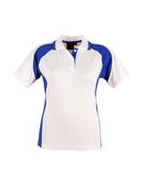 Ladies Mascot CoolDry Mini Waffle Tri-Colour Contrast Short Sleeve Polo