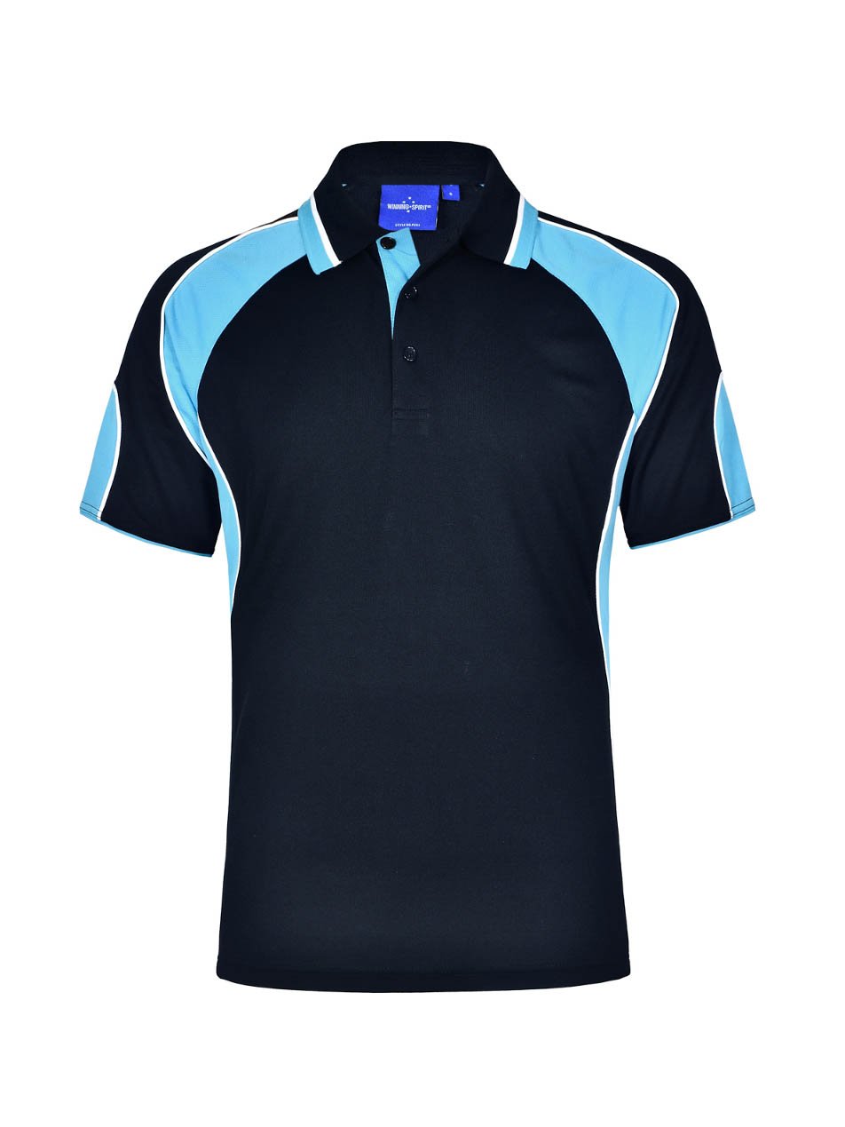 Mens Alliance CoolDry Tri-Colour Contrast Polo with Sleeve Panels