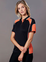 Ladies Alliance CoolDry Tri-Colour Contrast Polo with Sleeve Panels