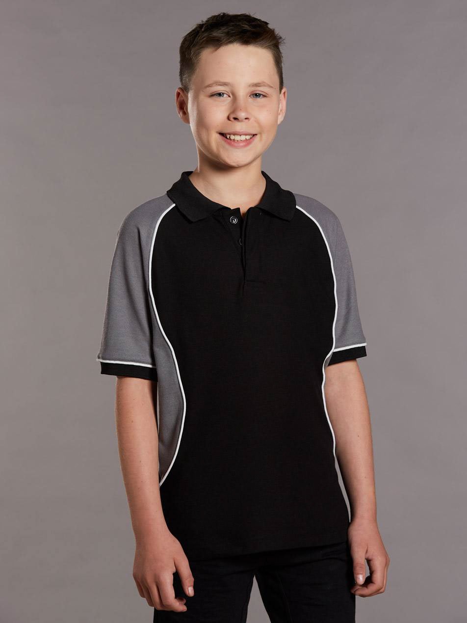 Kids TrueDry Tri-Colour Short Sleeve Pique Polo