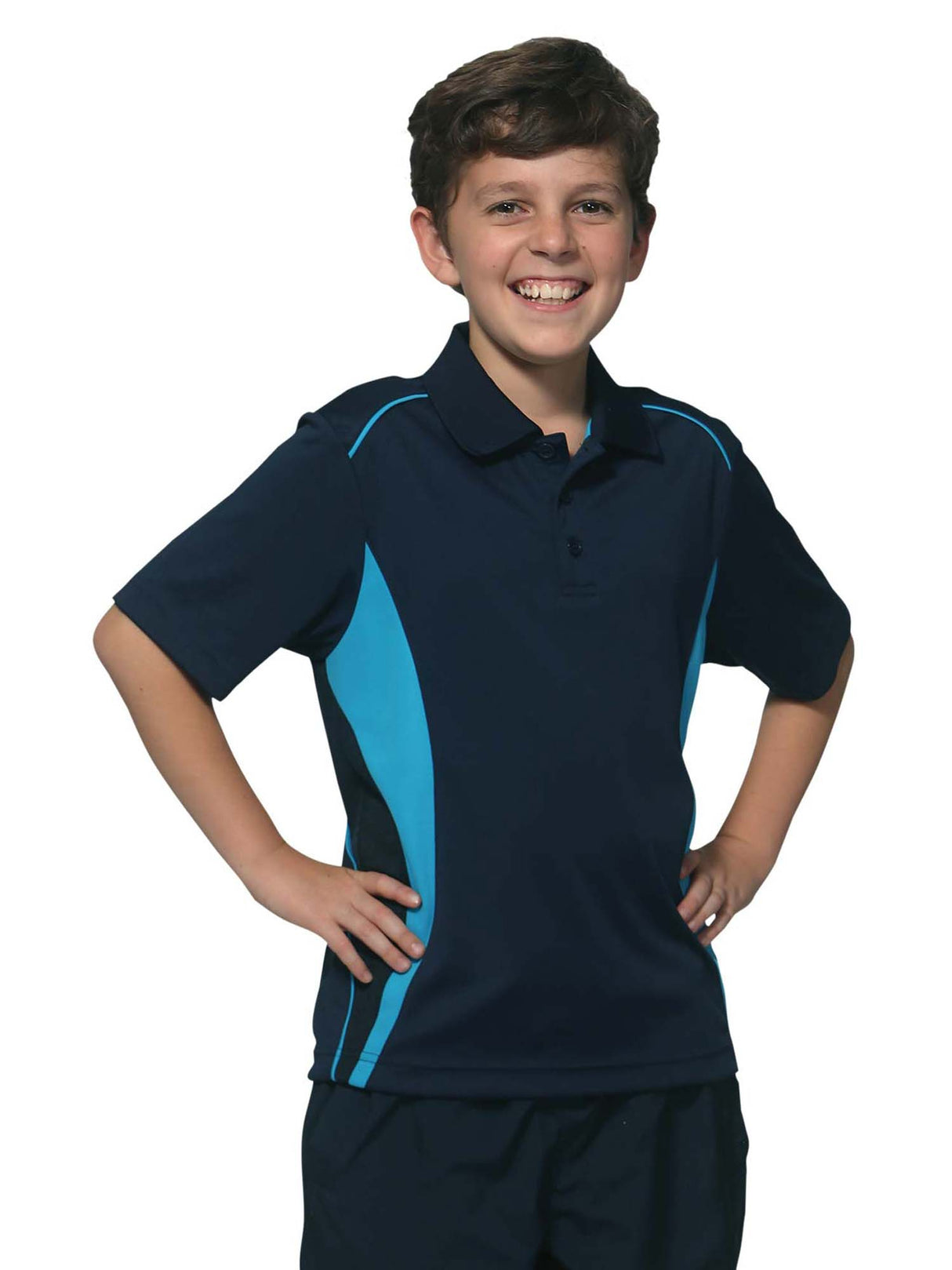 Kids Pursuit CoolDry Contrast Short Sleeve Polo