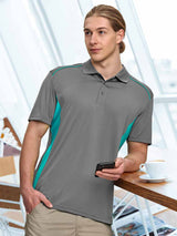 Mens Pursuit CoolDry Contrast Short Sleeve Polo