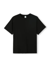 Ramo - A plain black kids regular fit cotton t-shirt with short sleeves and a crew neck.