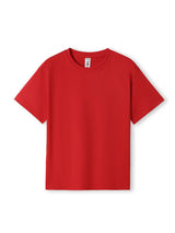 Ramo - A bright red, short-sleeved kids regular cotton t-shirt with a crew neckline.