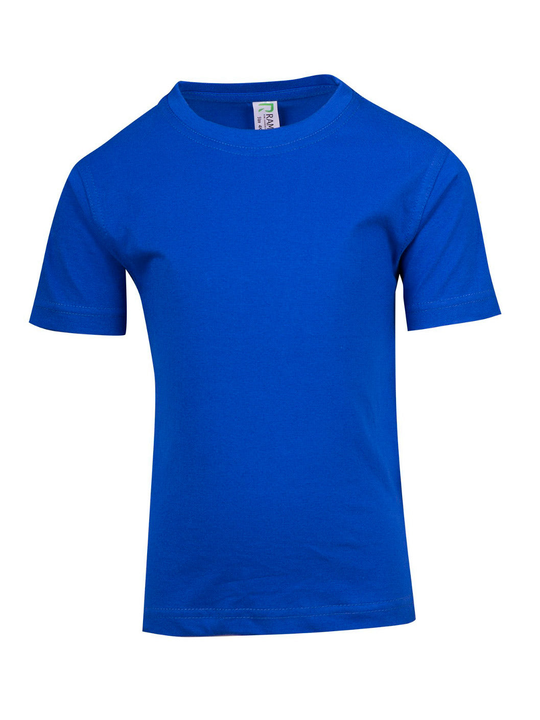 Ramo - A bright blue, short-sleeved kids' regular fit cotton t-shirt with a crew neckline.