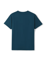 Ramo - Back view of a solid dark teal short-sleeved crew neck t-shirt for men.