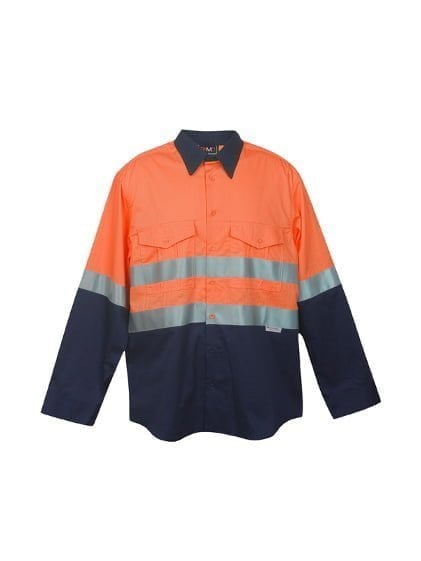100% Combed Cotton Drill Long Sleeve Shirt with 3M Panels