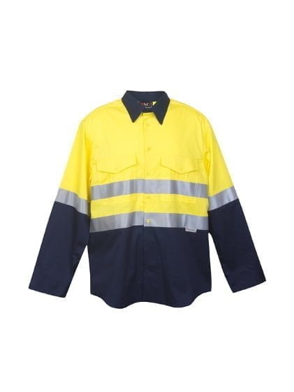 100% Combed Cotton Drill Long Sleeve Shirt with 3M Panels