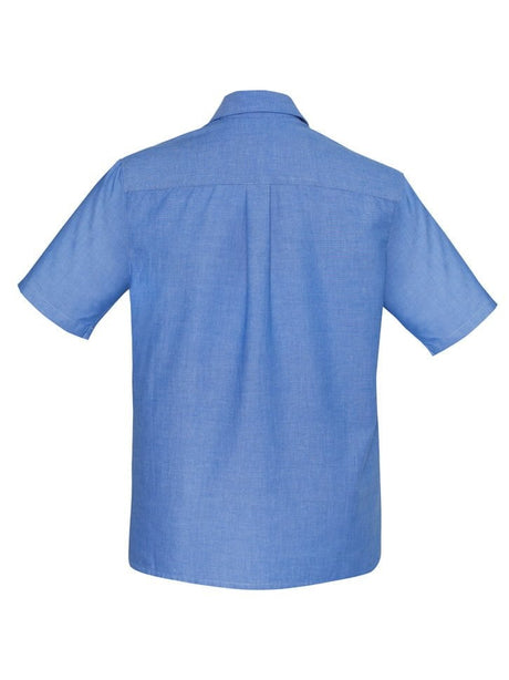Mens Wrinkle Free Chambray Short Sleeve Shirt