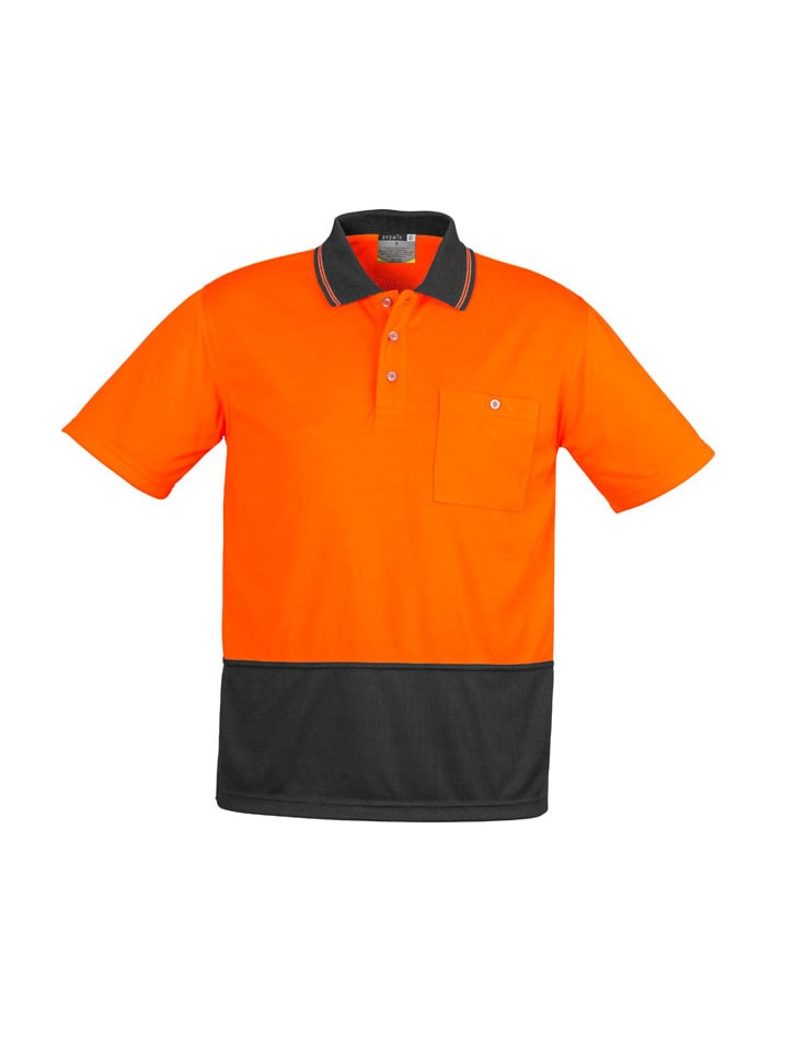 Unisex Hi Vis Basic Spliced Short Sleeve Polo