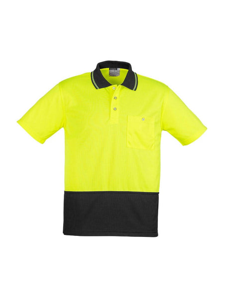 Unisex Hi Vis Basic Spliced Short Sleeve Polo