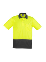 Unisex Hi Vis Basic Spliced Short Sleeve Polo