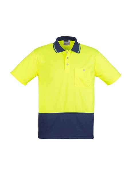 Unisex Hi Vis Basic Spliced Short Sleeve Polo