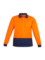 Unisex Hi Vis Basic Spliced Long Sleeve Polo