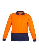 Unisex Hi Vis Basic Spliced Long Sleeve Polo