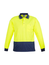 Unisex Hi Vis Basic Spliced Long Sleeve Polo