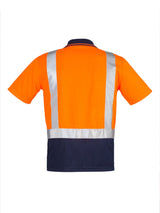 Mens Hi Vis Spliced Shoulder Short Sleeve Polo - Shoulder Taped