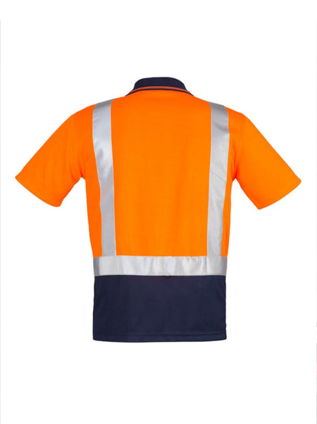 Mens Hi Vis Spliced Shoulder Short Sleeve Polo - Shoulder Taped