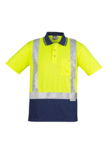 Mens Hi Vis Spliced Shoulder Short Sleeve Polo - Shoulder Taped