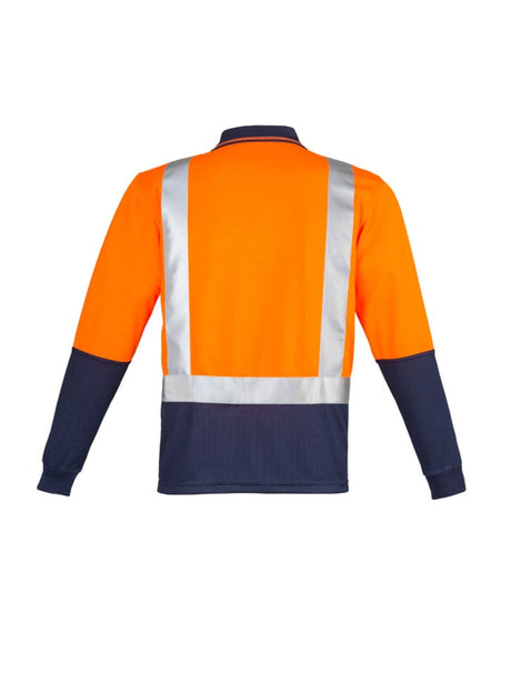 Mens Hi Vis Spliced Long Sleeve Polo - Shoulder Taped