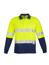 Mens Hi Vis Spliced Long Sleeve Polo - Hoop Taped