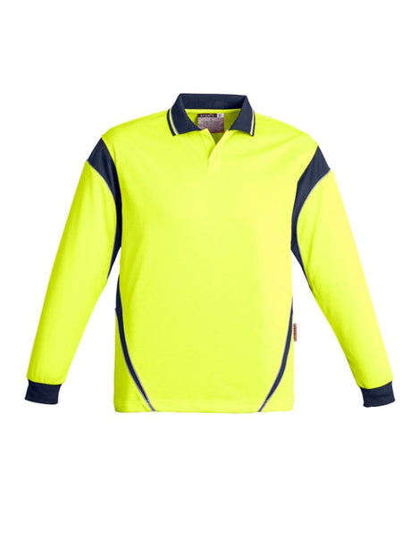 Mens Hi Vis Aztec Long Sleeve Polo