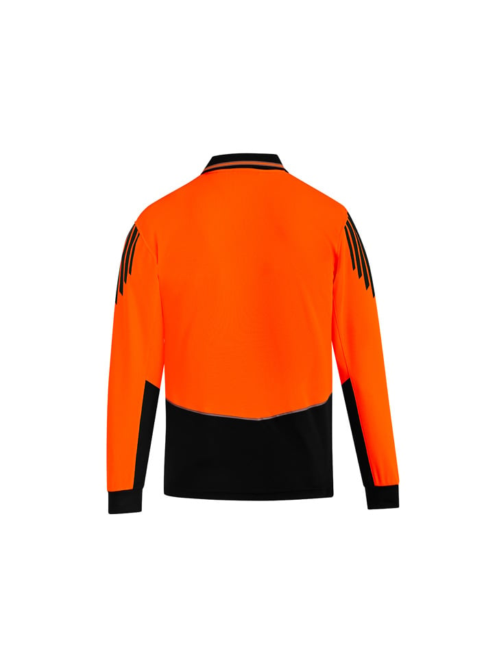 Mens Hi Vis Flux Long Sleeve Polo