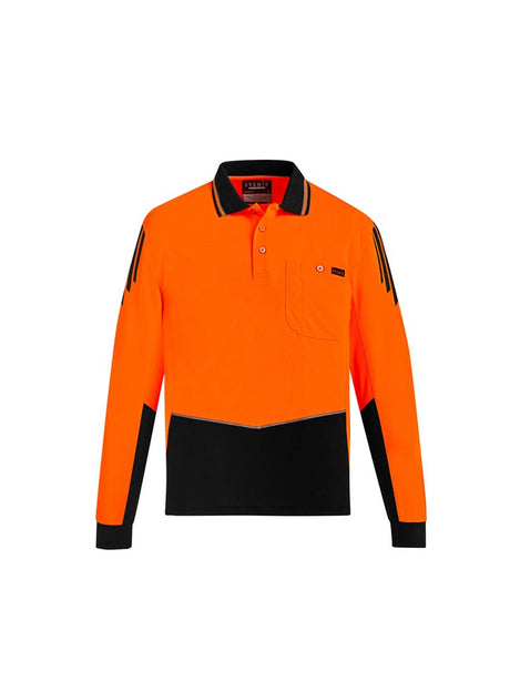 Mens Hi Vis Flux Long Sleeve Polo